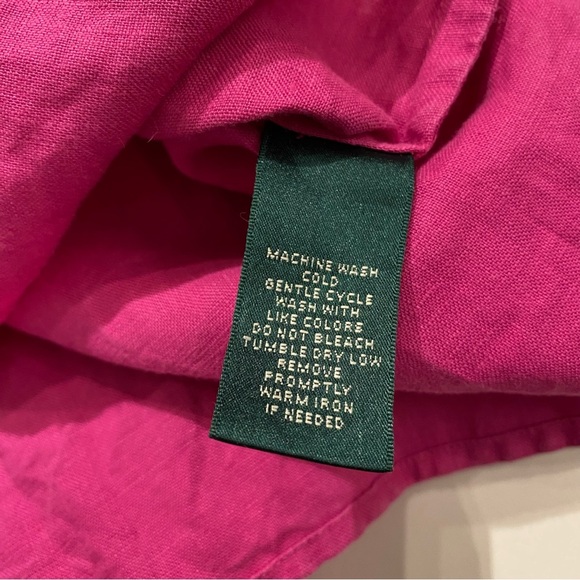 Lauren Ralph Lauren Linen blouse fushia pink - Picture 11 of 14